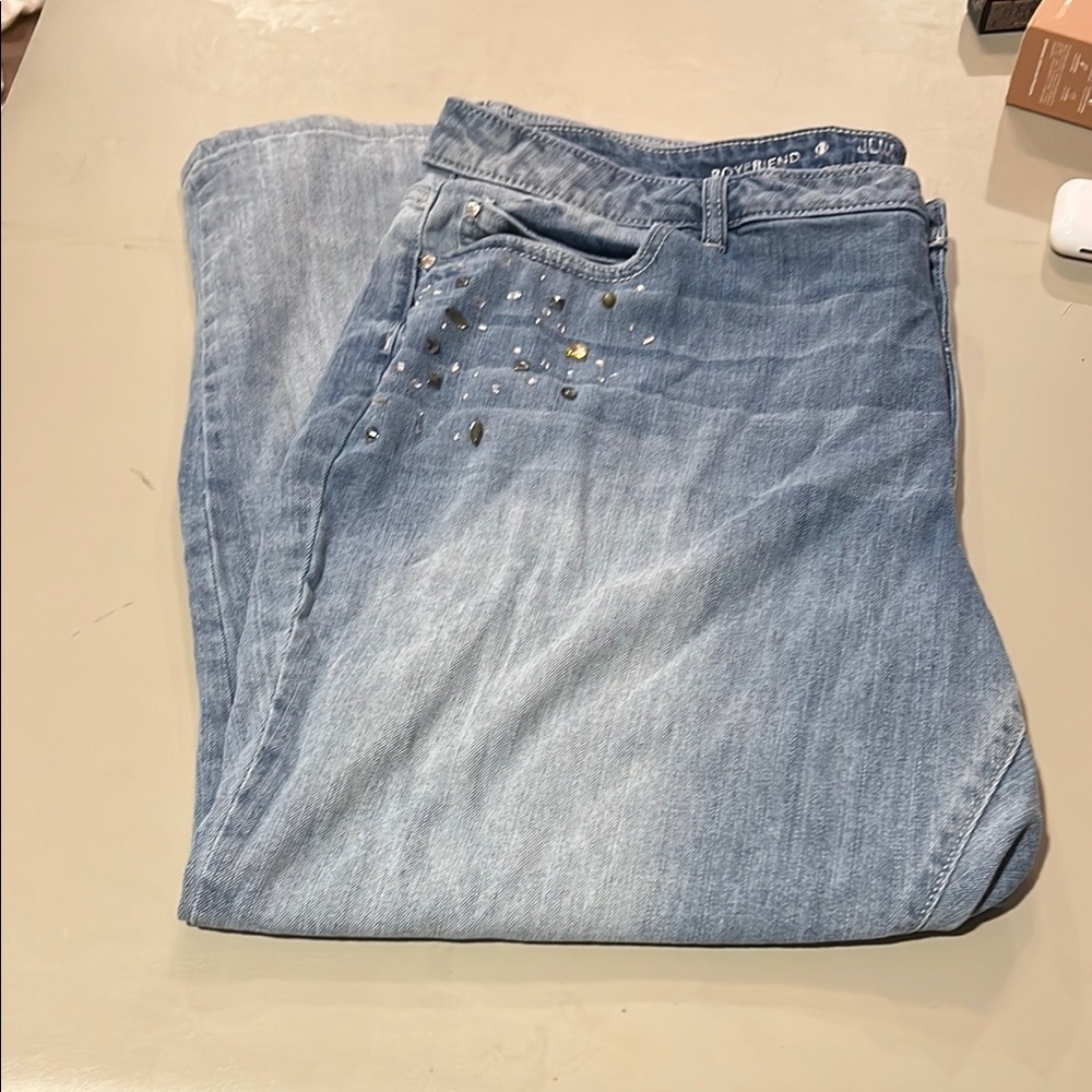Light Blue Embellished Women's Jeans